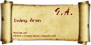 Ivány Áron névjegykártya